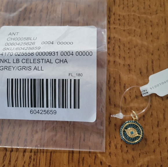 Anthropologie Blue Disc Spirit Eye Pendant - dark turquoise - Picture 7 of 11